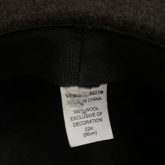 World Market Green Olive Wool Wide Brim Hat, EUC, 22” - Picture 9 of 16